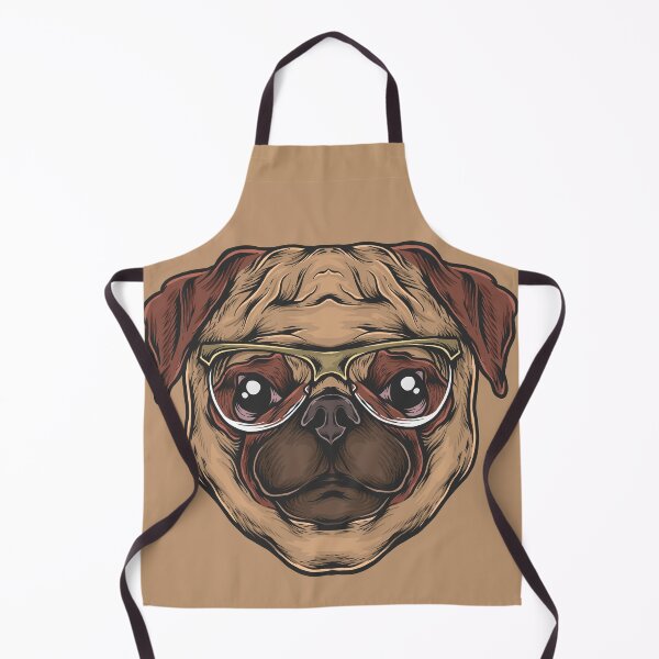 Item preview, Hand Drawing Vintage Pug Head with Sunglasses Vector Illustration designed and sold by Peekonet.