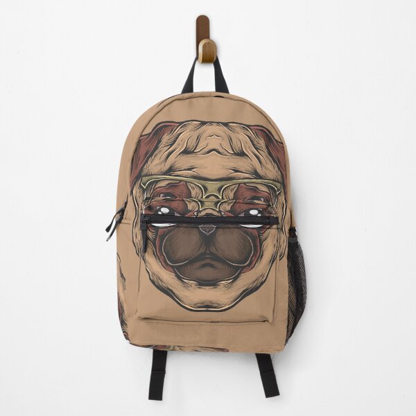 Item preview, Hand Drawing Vintage Pug Head with Sunglasses Vector Illustration designed and sold by Peekonet.