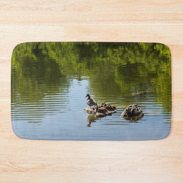 Item preview, Guarding My Sleeping Family - a Mother Duck and Ducklings on the Pond designed and sold by Georgia Mizuleva.