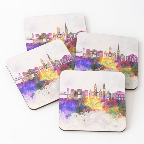 Item preview, Wilmington NC skyline watercolor background designed and sold by paulrommer.