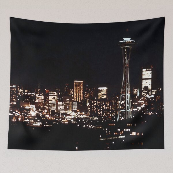 Item preview, Seattle Skyline Space Needle at Night designed and sold by redoARTstore.