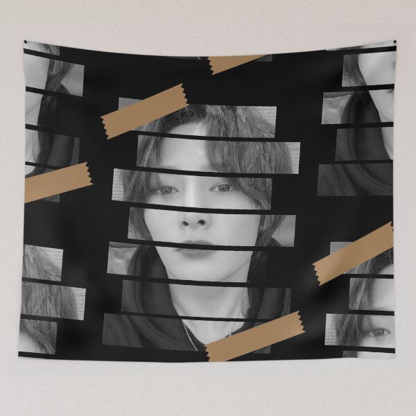 Item preview, Yang Jeongin Stray Kids IN Korean Kpop Monochrome Stripe Design designed and sold by Piosenka Art.