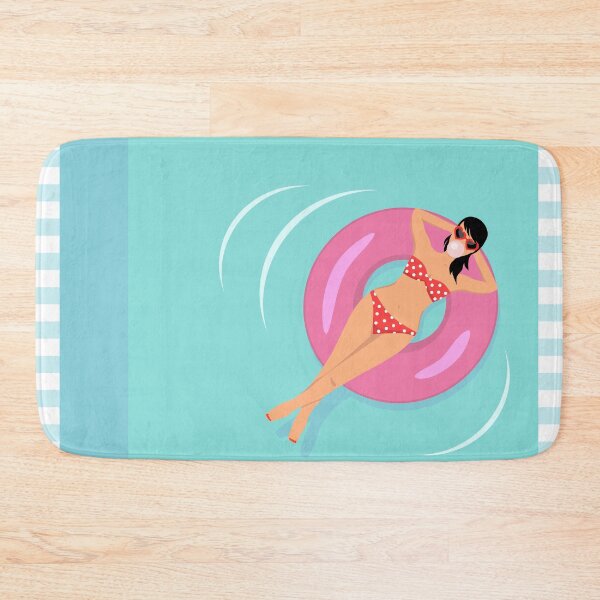 Item preview, Girl floating on rubber ring designed and sold by SooperYela.