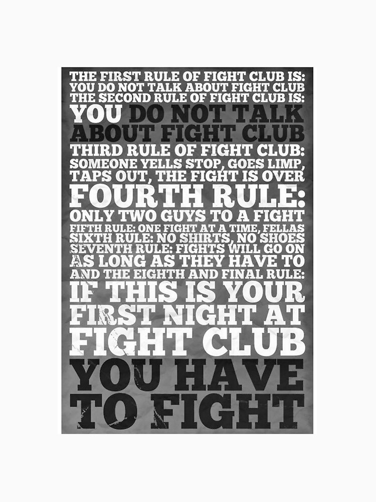 fight club rules t shirt