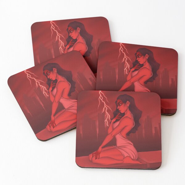 Item preview, Beautiful red painting of woman on a ledge designed and sold by cherrysart1.