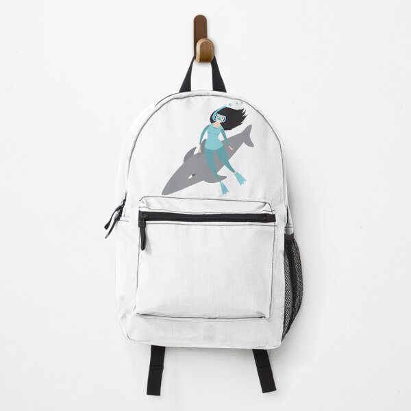 Item preview, Woman diver with Grey Shark designed and sold by jazzydevil.