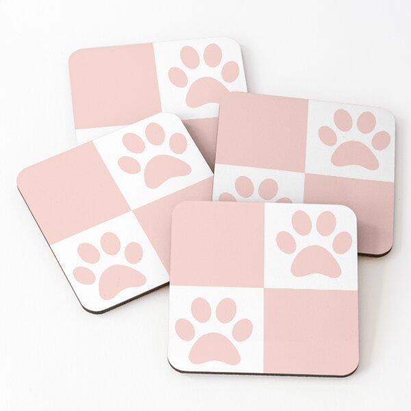 Item preview, Checkered baby Pink and white dog paw print pattern 2 | Cute Gifts for dog mom, dog dad, dog lover and dog owner  designed and sold by Violet Treasures.