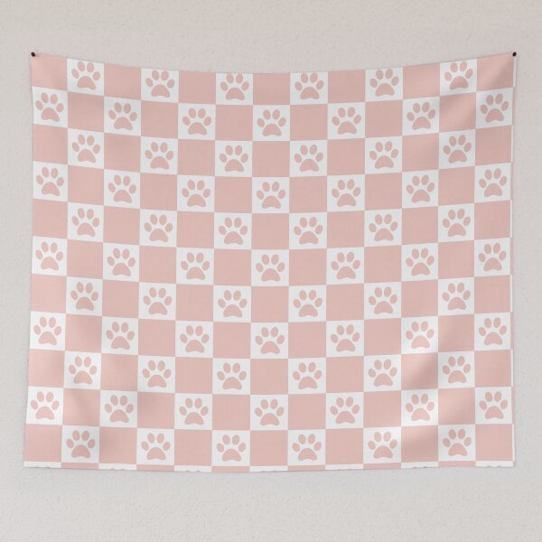 Item preview, Checkered baby Pink and white dog paw print pattern 2 | Cute Gifts for dog mom, dog dad, dog lover and dog owner  designed and sold by Violet Treasures.