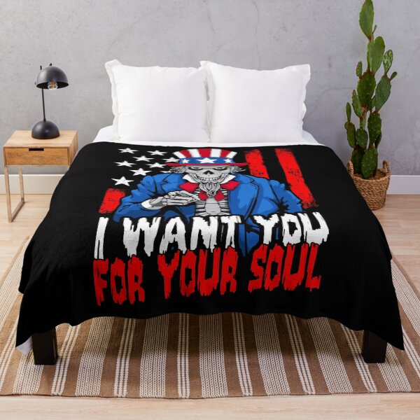 Item preview, Patriotic Halloween Zombie Uncle Sam Want Soul USA Flag designed and sold by GrandeDuc.