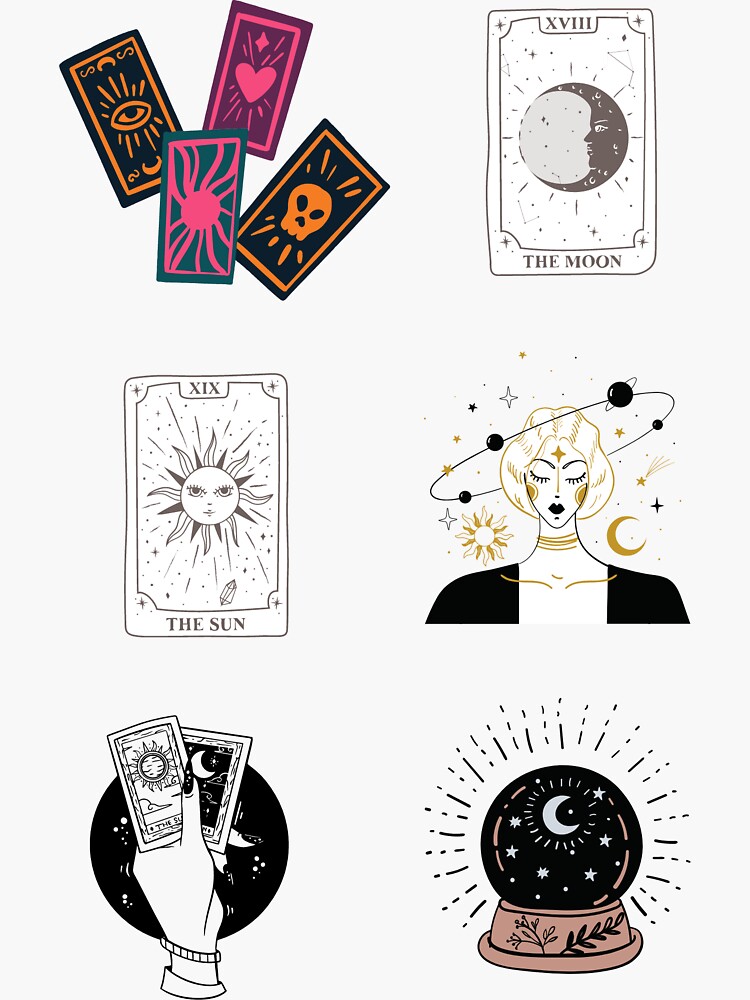 Black and white witchy vibe sticker pack, celestial stickers Sticker for  Sale by JuliaPop