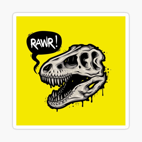 Item preview, Illustration Dinosaur Skull with Text Bubble Tyrannosaur Rex T-shirt Print designed and sold by Peekonet.