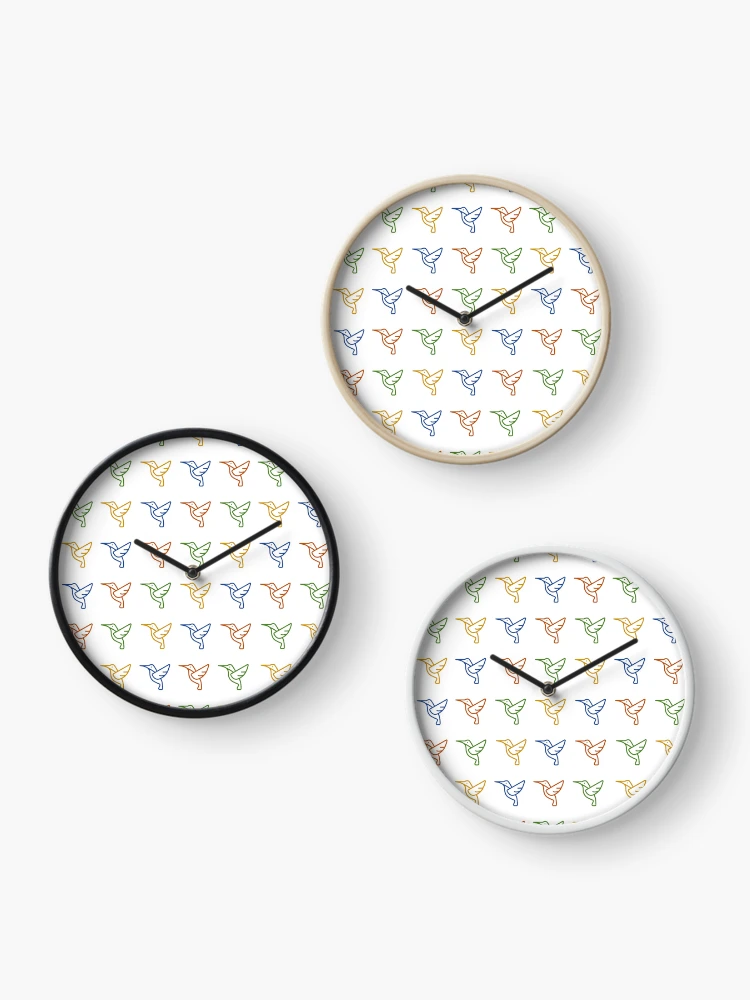 Thumbnail 3 of 4, Clock, Birds (Diagonal Pattern) designed and sold by PSheekey.