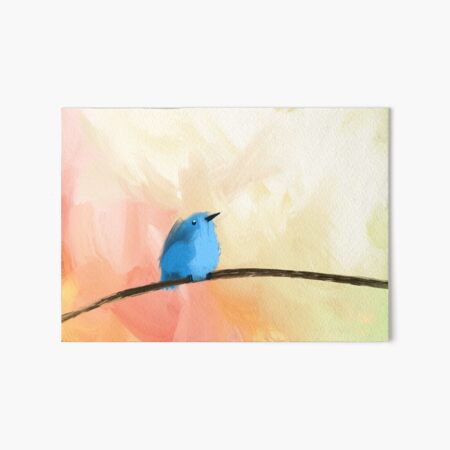 Abstract Tiny Blue Bird Painting Art Board Print