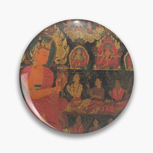 Item preview, Thangka with Bejeweled Buddha Preaching designed and sold by HinduArtGallery.