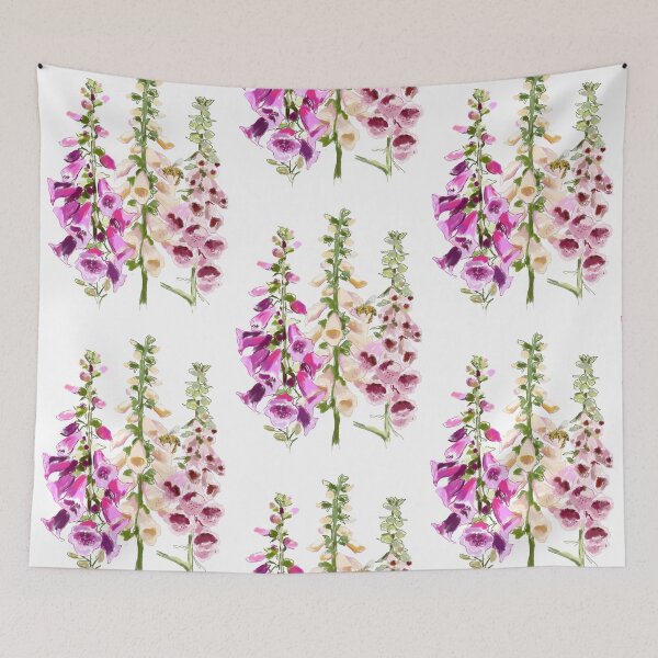 Item preview, Foxgloves & Bee  designed and sold by Leatextileart.