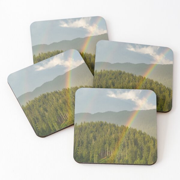 Item preview, Double Rainbow - Looking for the Pot of Gold Among the Pine Trees designed and sold by Georgia Mizuleva.