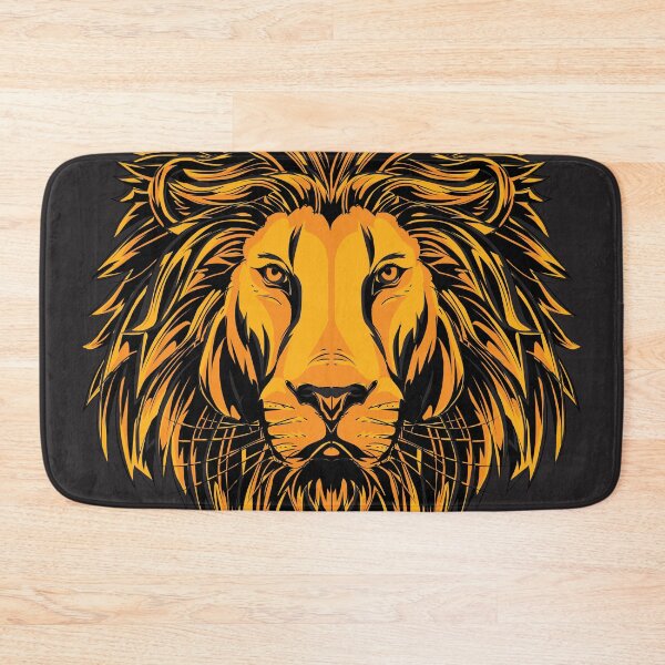 Item preview, Lion Head Illustration in t shirt Screen Printing Style Sticker (Gold Color) designed and sold by BigBoyFunky.
