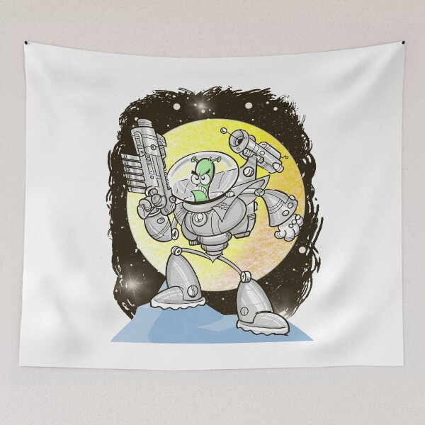 Item preview, Armored alien posing against yellow moon designed and sold by jimbairn.