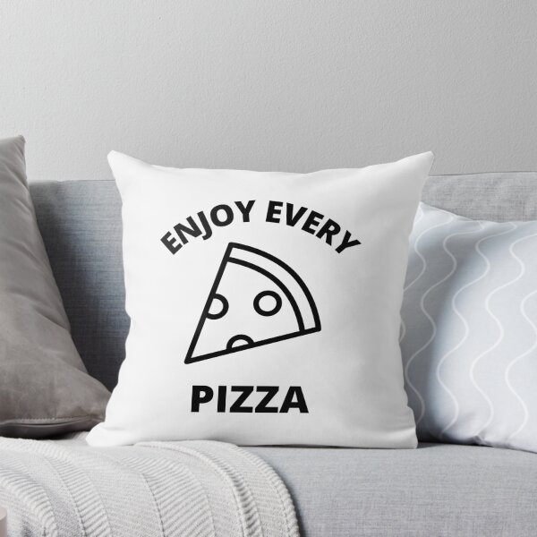Item preview, Enjoy Every Pizza Simple Black And White designed and sold by LuckyKermit.