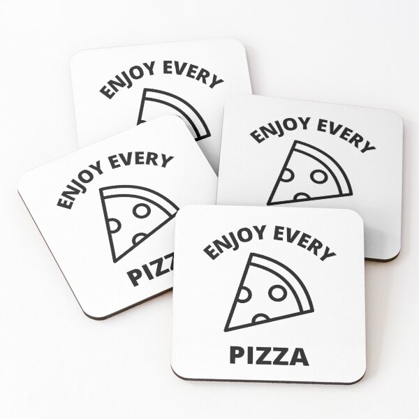Item preview, Enjoy Every Pizza Simple Black And White designed and sold by LuckyKermit.
