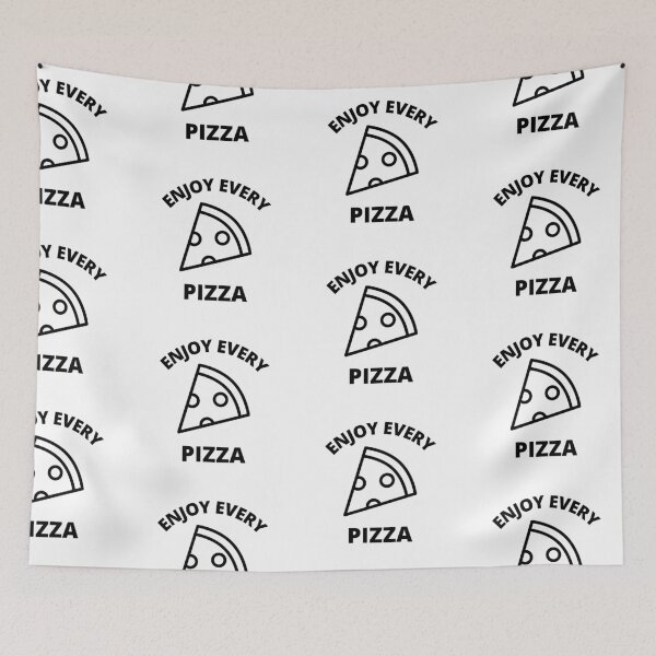 Item preview, Enjoy Every Pizza Simple Black And White designed and sold by LuckyKermit.