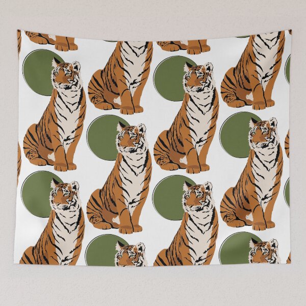 Item preview, Tiger Illustration Pattern designed and sold by ebzil studio.