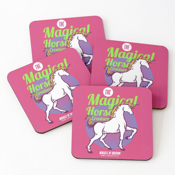 Item preview, Illustration Unicorn Magical Horse Mythological Creature with 80s Color Palettes designed and sold by Peekonet.