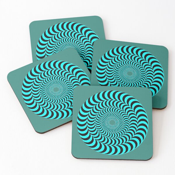 Item preview, Optical Illusion Circles,  Black and Aqua Geometric Circles designed and sold by Ruby Jackson.