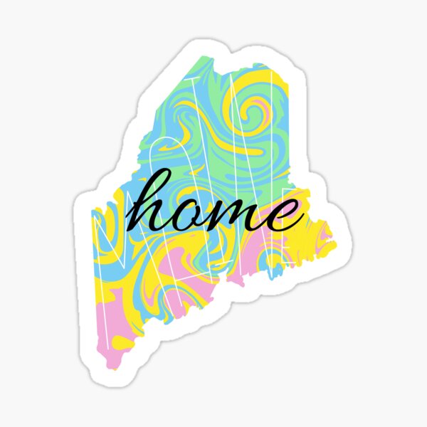Maine Home Drawing Sticker