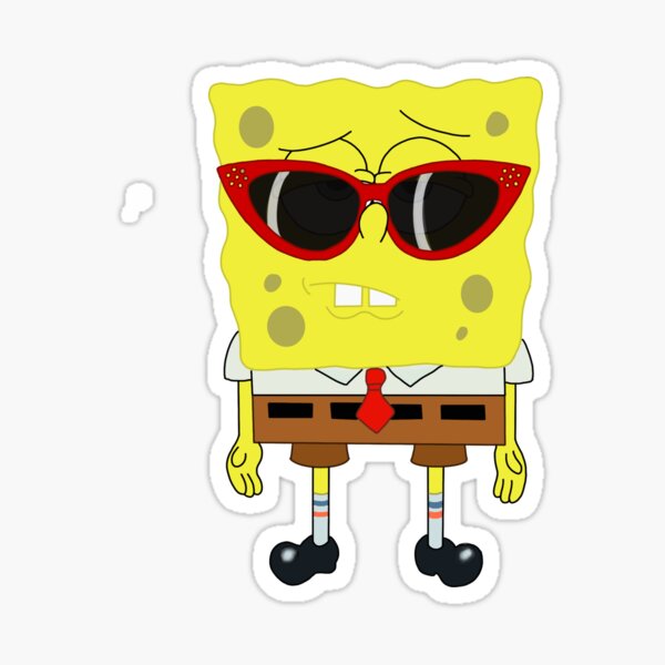 Spongebob With Sunglasses Stickers for Sale Redbubble