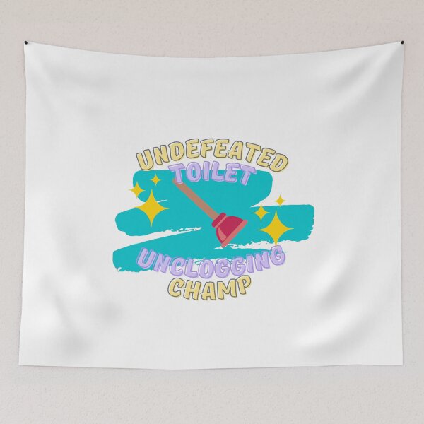 Item preview, Undefeated Toilet Unclogging Champ Teal - Dad Gifts, Mom Gifts, Funny bathroom humour designed and sold by Teetee94.