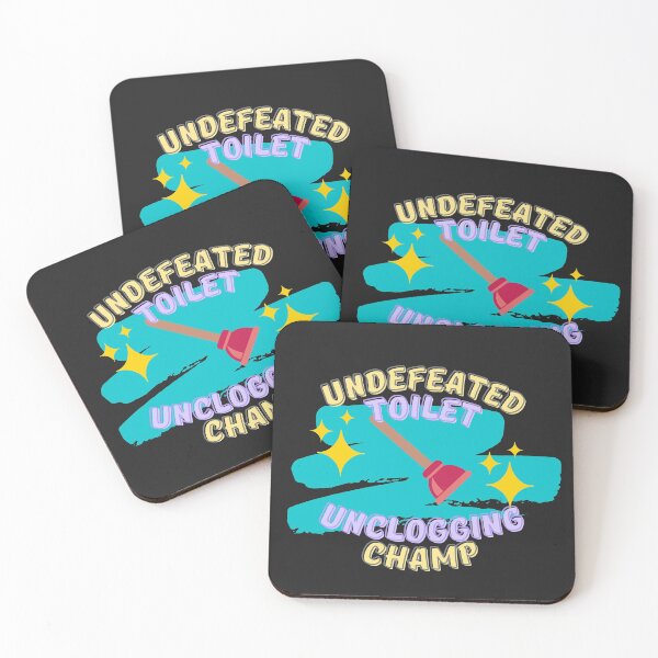 Item preview, Undefeated Toilet Unclogging Champ Teal Black - Dad Gifts, Mom Gifts, Funny bathroom humour designed and sold by Teetee94.