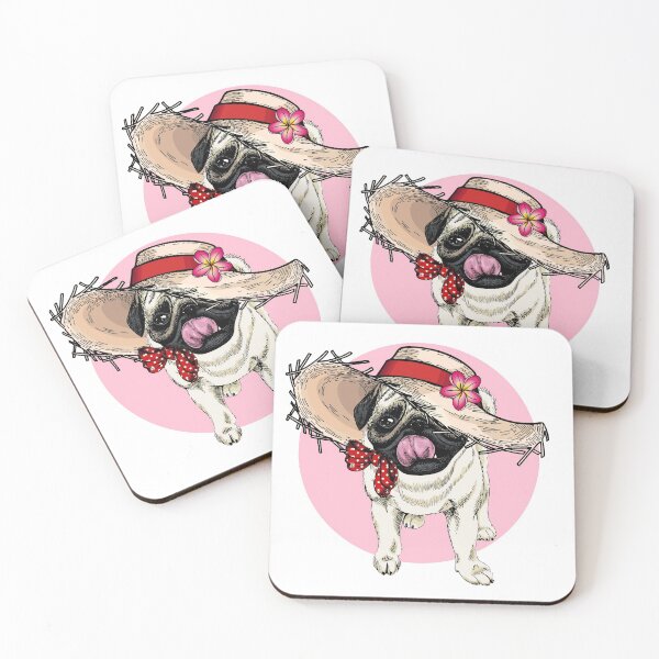 Item preview, Pug with beach hats designed and sold by Emil1993.