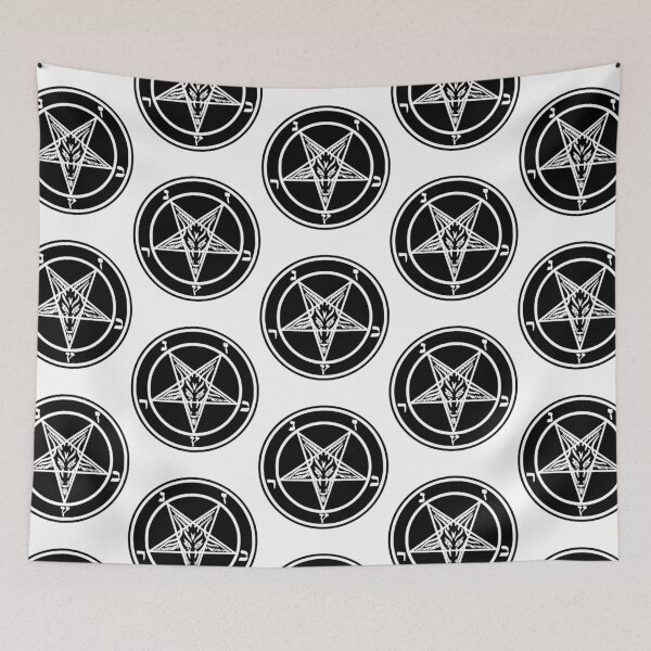 Item preview, Baphomet Goat Head Inverted Pentagram Occult Satanic Logo Baphomet Occult Black Sigil designed and sold by Reign Of Darkness.