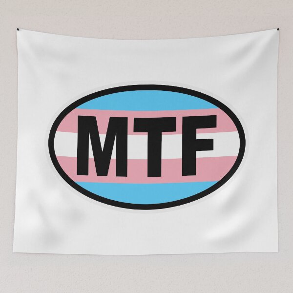 Item preview, Trans Transgender Flag MTF Male to Female Oval Bumper Sticker designed and sold by cangurojoe.