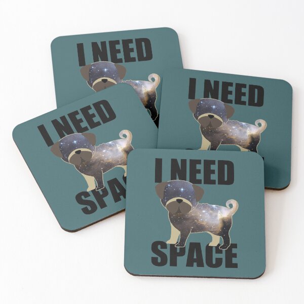 Item preview, I NEED SPACE Galaxy Pug designed and sold by Pentanglement.