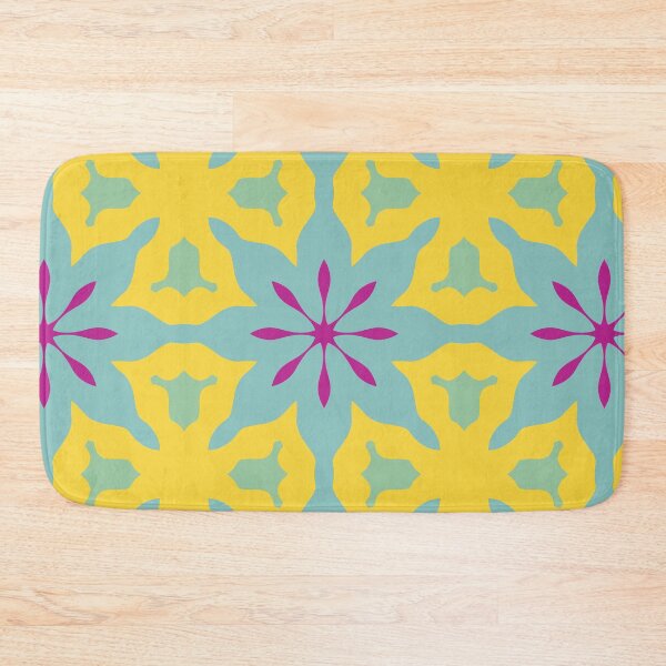 Item preview, Super Bright and Colorful Geometric Seamless Pattern in Teal, Yellow and Pink designed and sold by cozycaroline.