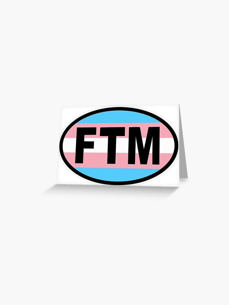 Trans Transgender Flag FTM Female to Male Oval Bumper Sticker