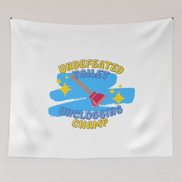 Item preview, Undefeated Toilet Unclogging Champ Blue - Dad Gifts, Mom Gifts, Funny bathroom humour designed and sold by Teetee94.