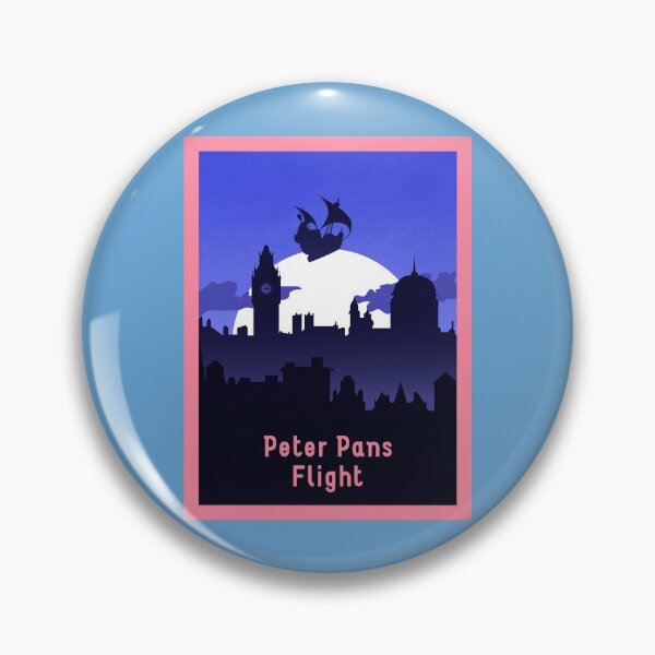 Item preview, Peter Pan's Flight Full Moon - Minimalist Travel Style - Theme Park Art designed and sold by MainStreetStudo.