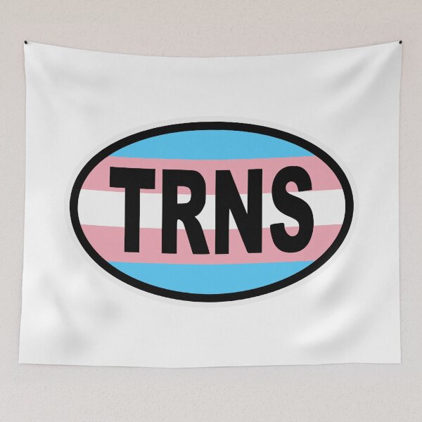 Item preview, Trans Transgender Flag MTF FTM Female Male Oval Bumper Sticker designed and sold by cangurojoe.