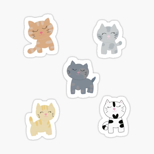 Cute little kittens cartoon Sticker