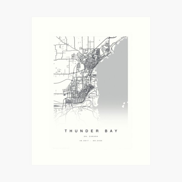 Item preview, Thunder Bay, Ontario, Canada Map Poster designed and sold by TheZenSprout.