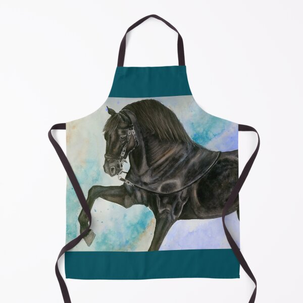 Aperçu de l'œuvre peinture à la gouache étalon noir créée et vendue par horseaddicted.