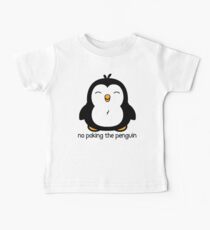 No Poking The Penguin Cartoon Baby Tee