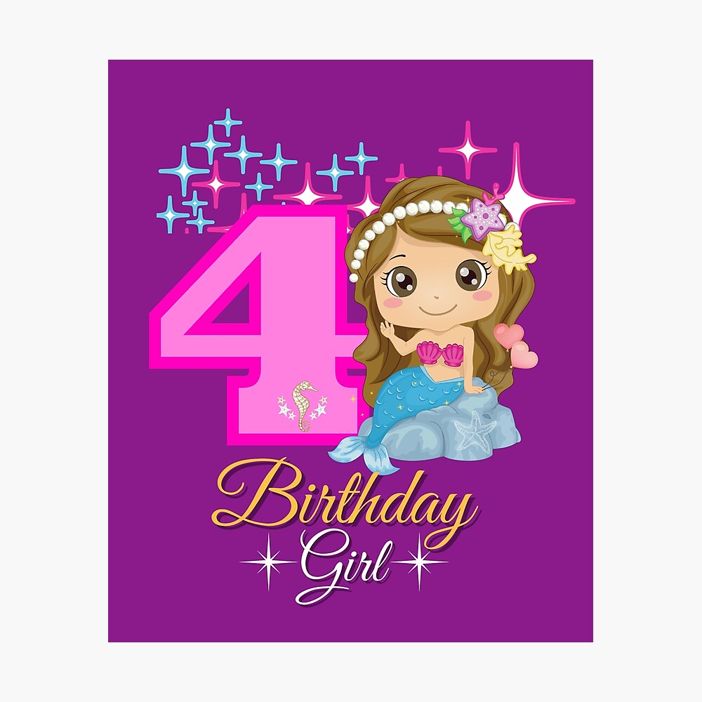 4th Birthday Girl Mermaid