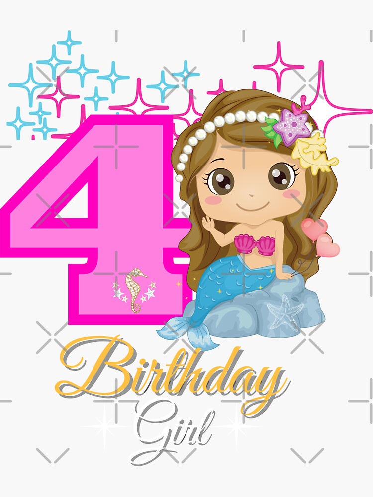 4th Birthday Shirt Mermaid Girl Party Cute This Mermaid Is 4
