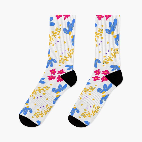 Item preview, Super Bright Flowers Geometric Pattern in Pink, Green, Purple, Yellow and Orange designed and sold by cozycaroline.