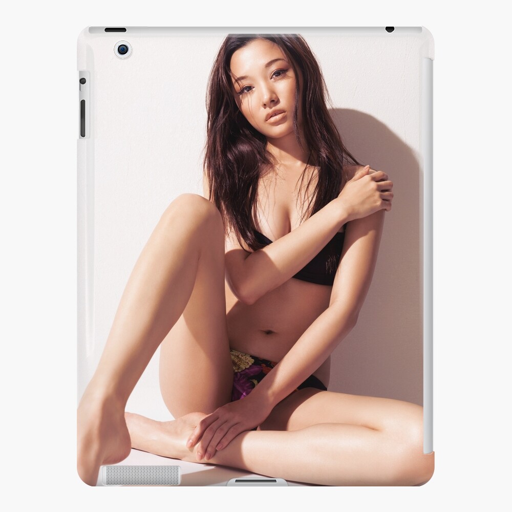 Sexy asian woman in bikini sitting against white wall art photo print/ pic
