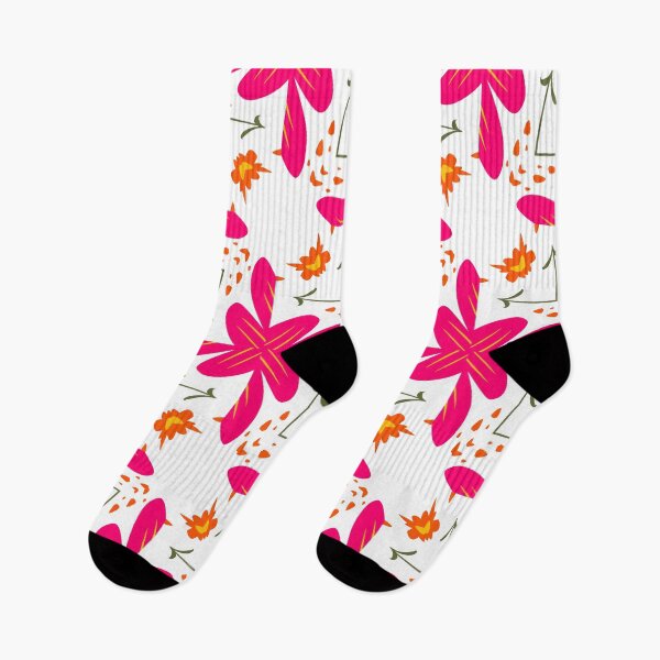 Item preview, Super Bright Flowers Geometric Pattern in Pink, Green, Purple, Yellow and Orange designed and sold by cozycaroline.